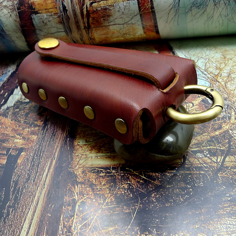 Thắt lưng treo dây kéo túi xách nam bằng da bò handmade cá tính sáng tạo nghệ thuật retro 1875Y bóp nữ mini