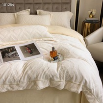 Small white Yan Elects A type of Korean-style full-extinction three-dimensional carved milk suede four sets