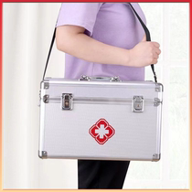 Box silver steel corner household emergency first aid box aluminum alloy storage box with lock multi-layer medical box