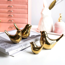 2 pieces Nordic light and luxurious golden birdie Decorative Desktop Genguan Folk Boilerplate Room Book Room Creative Pendulum