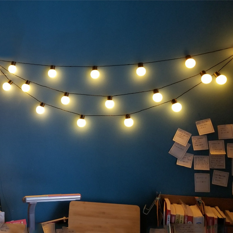 led small colored lights flashing lights string full of stars 4CM ball lights net red bedroom room layout decorative lights star lights