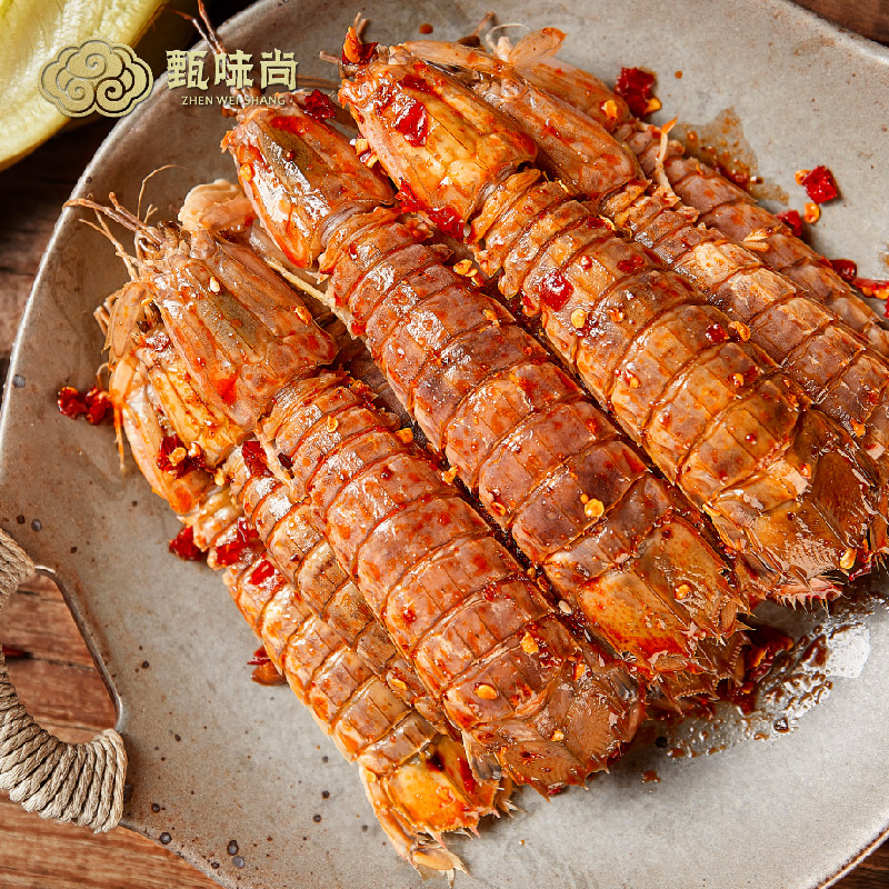 Fragrant chili salt skin skin shrimp mushroom spoon shrimp instant canned spicy small seafood cooked net red snack casual snack