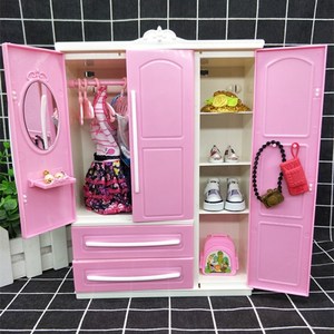Công chúa xinh đẹp đám cưới búp bê barbie giày tưởng tượng tủ quần áo tủ quần áo lưu trữ tủ quần áo quần áo búp bê đồ chơi - Búp bê / Phụ kiện