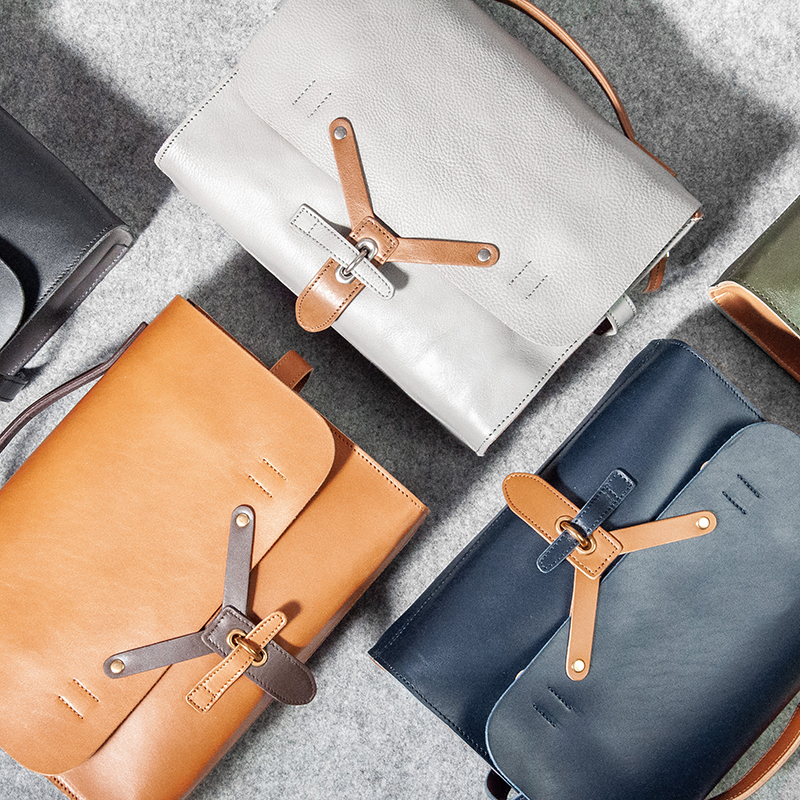 Lewhisper designer high face value 12 inch cow leather minimalist version of refined commuter briefcase men and women