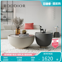 Confucianism Demeaning Light Lavish Tea Table Postmodern Style Creative Round Rock Board Port Style Tea Table Designer Furniture