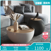 Judei Light Lavish Tea Table Round Nordic Small Home Type Black & White Combined Modern Minimalist Style Tea Table Tennis Red Ins