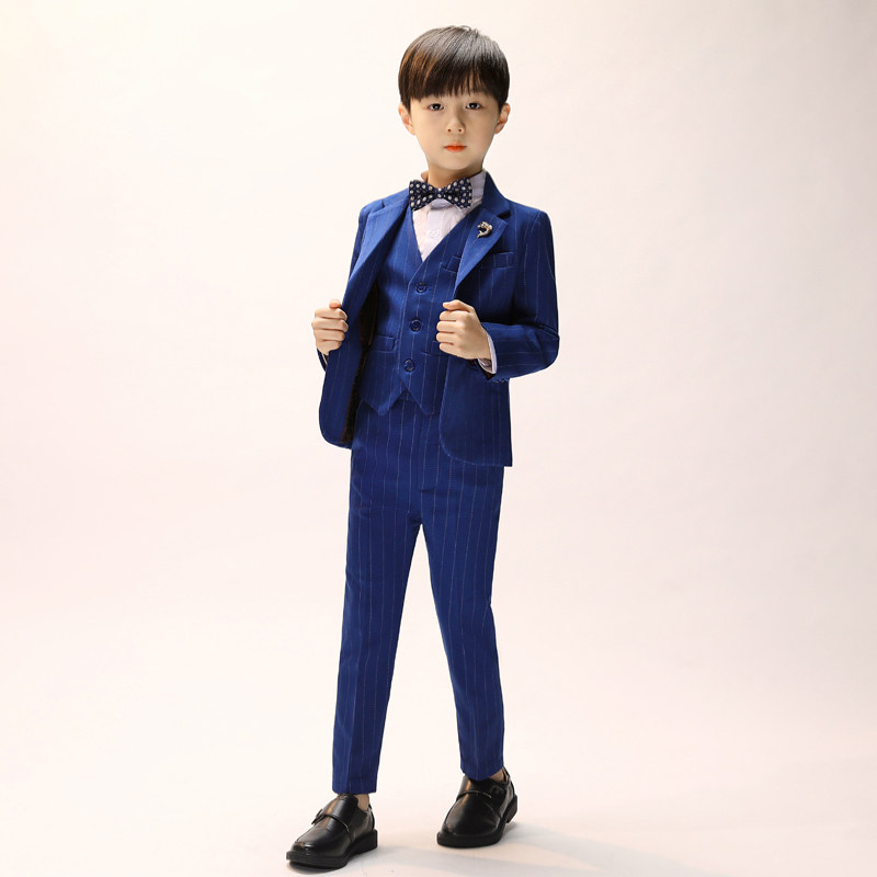 Striped children suits suit Playboy small host gown boy Western-style English Handsome Piano Show Costume-Taobao