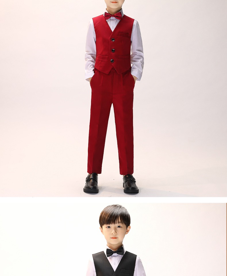 Cậu bé vest vest phù hợp với trẻ em hoa cô gái váy bé trai 2018 mới trang phục piano giản dị thể hiện trang phục trẻ em - Áo ghi lê áo gile len cho bé sơ sinh