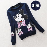 Cô gái Mickey đáy quần áo mùa đông cộng với nhung trẻ em dài tay trẻ em mùa thu áo thun mỏng bé gái áo cotton áo thun bé trai xuất khẩu