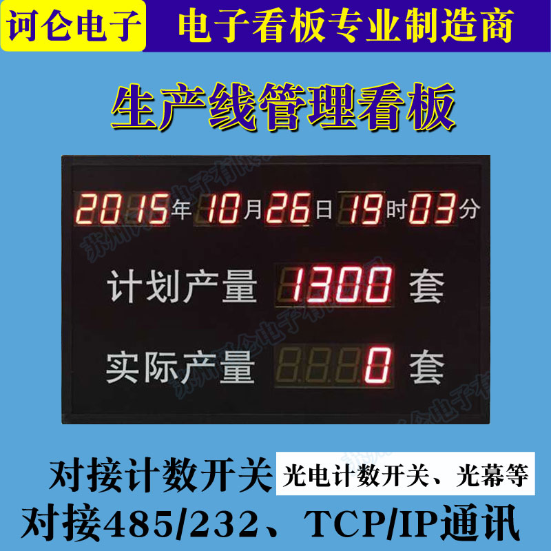 LED workshop assembly line production progress management electronic kanban display PLC count display switch quantity