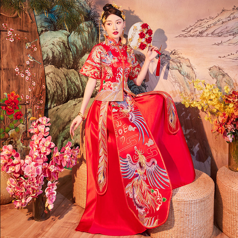 Xiuhefu bride 2020 new Chinese wedding dress Xiuhe summer style slimming hefu summer thin show kimono