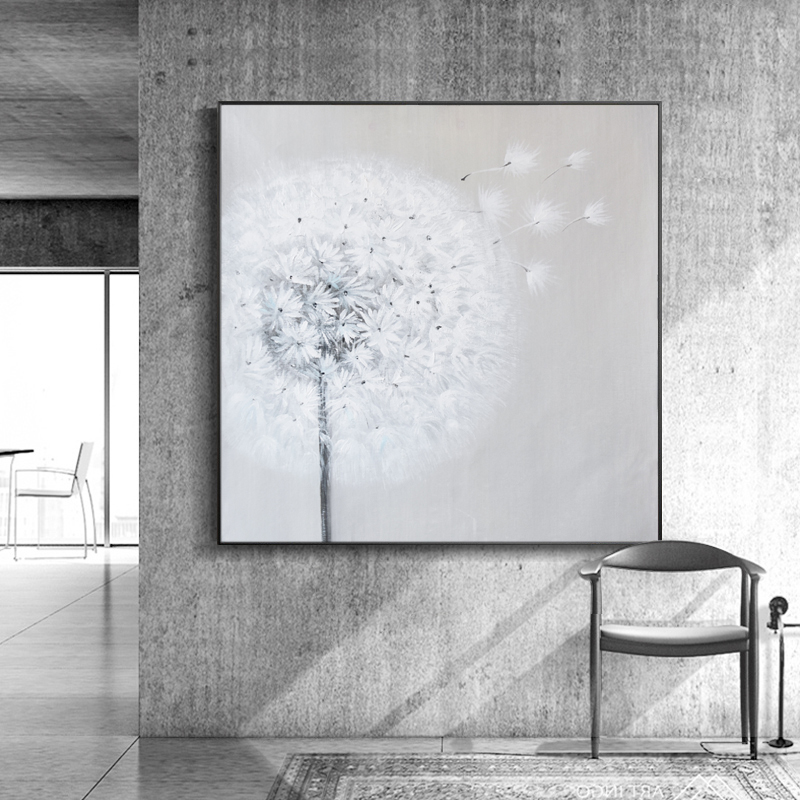 Oil painting Hand painting Xuanguan Decorative Painting Nordic Living Room Painting Small Freshener Dining Hall Hung Painting Dandelion Cozy Bedroom Mural Painting