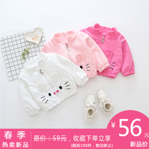 Girls  baby coat 2021 new spring and autumn baby princess foreign style childrens spring cardigan female treasure spring outfit