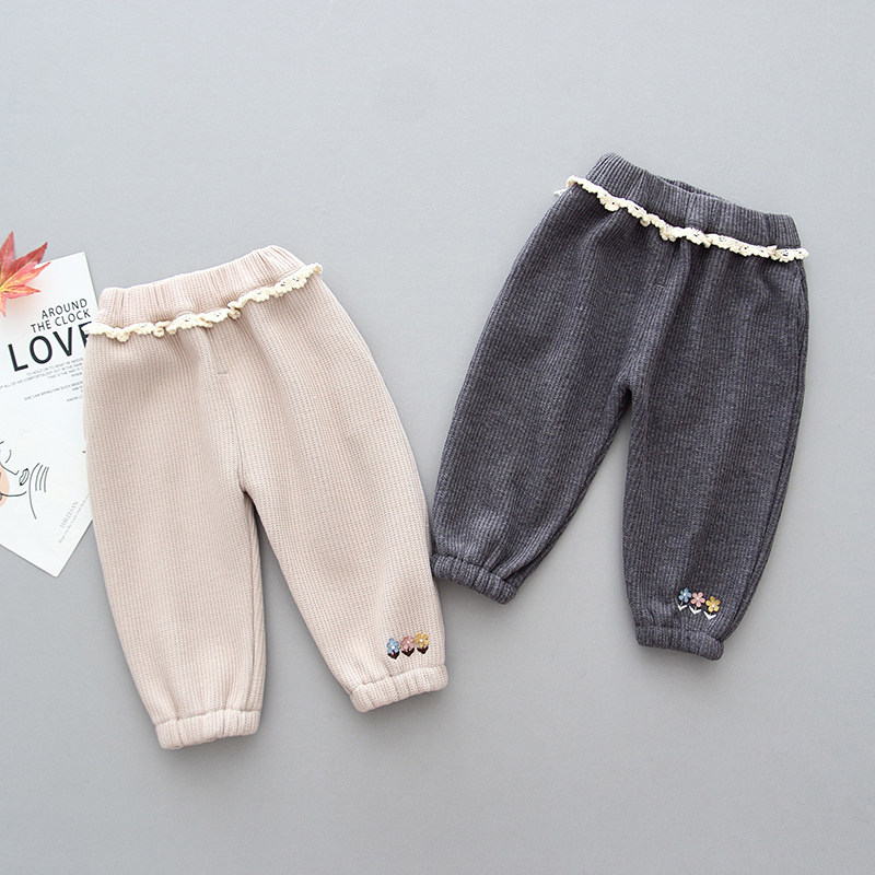 Girl plus trousers in autumn and winter one-year-old baby big pp autumn autumn thickens one-year-old girl girl wears winter