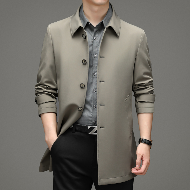 Rich Bird Windbreaker Men's Medium and Long Version Large Size Jacket Spring and Autumn Business Casual Elegant Simple Lapel Men's Coat - Taobao