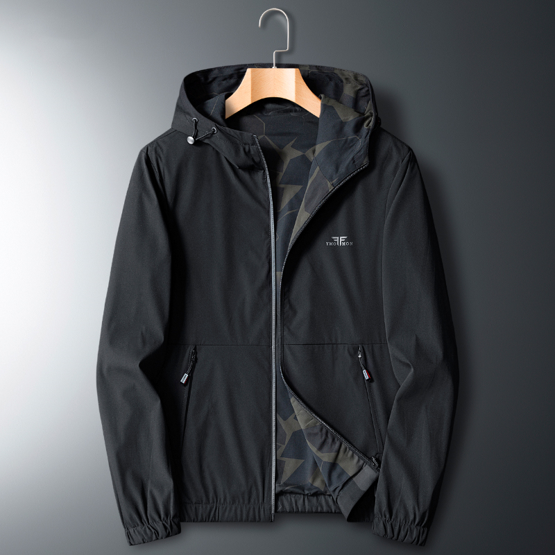 Double-sided wearing jacket man 2022 new rich and expensive bird brand Spring and autumn season trendy casual even cap jacket thin