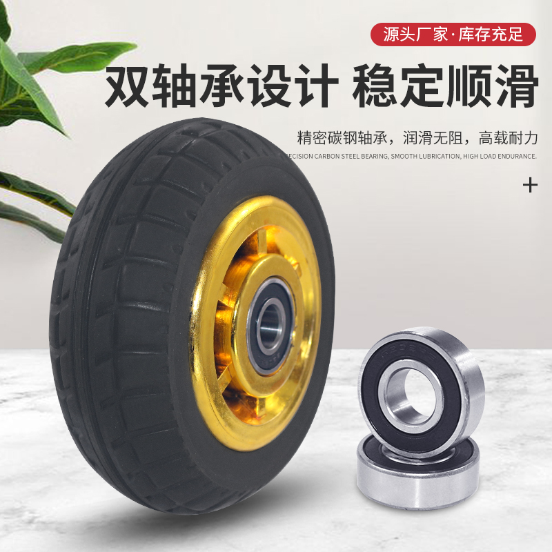 Rubber wheel mute solid heavy castors 5 inch 6 inch universal wheels 8 inch trolley trolley Single wheel LIGHT