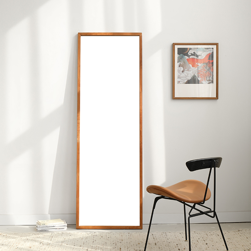 Nordic Day Style Solid Wood Whole-body Mirror Cherry Wood Domestic Wall-mounted Full-body Mirror Brief Explosion-proof removable floor mirror