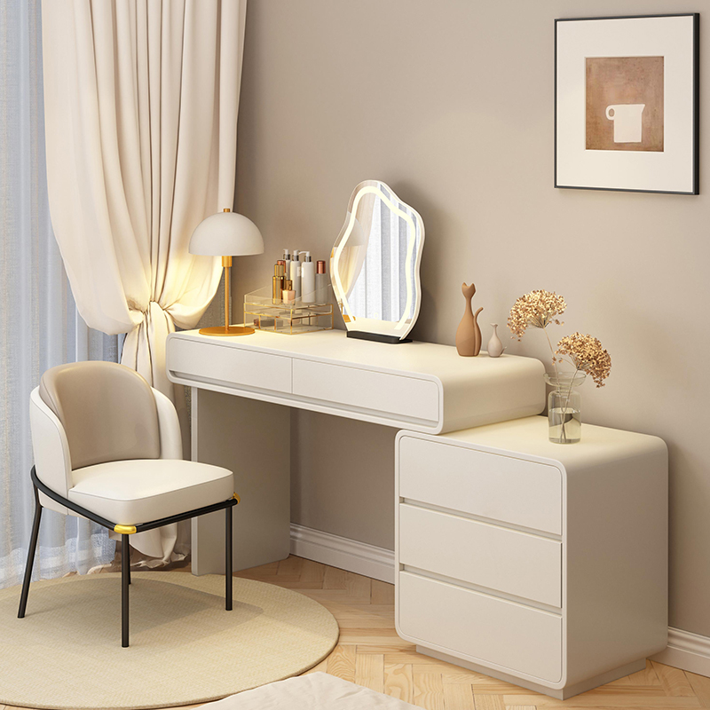 Method Minimalist Cream Wind Dresser Dresser Bedroom Small Family Small Solid Wood Makeup Table Advanced Sense Containing Cabinet-Taobao