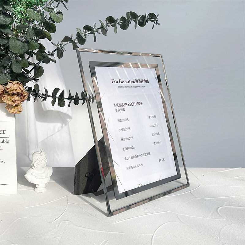 Beauty Salon Chia Ciliary Price List Customized Platinum Pendulum Table Card Table Display Cards Upscale Textured Embroidered Price Table Design Production