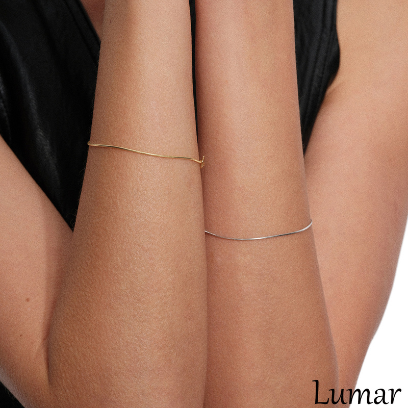S925 Sterling Silver Ultra-Fine Plain Chain Snake Bone Chain Bracelet for Women, High-End, Elegant, Simple, Fashionable, Exquisite and Versatile Jewelry