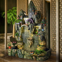 Large Fake Mountain Flowing Water Fountain Pendulum fish tank Water View Cai Caijing Water Wheel Indoor Living Room Garden Patio humidifiers