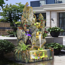 Fake Mountain Flowing Water Spray Springs Curtain Wall Fish Tank Wind Water Wheels Living-room Home Atomization Bonsai Indoor for property and floor pendulum pieces
