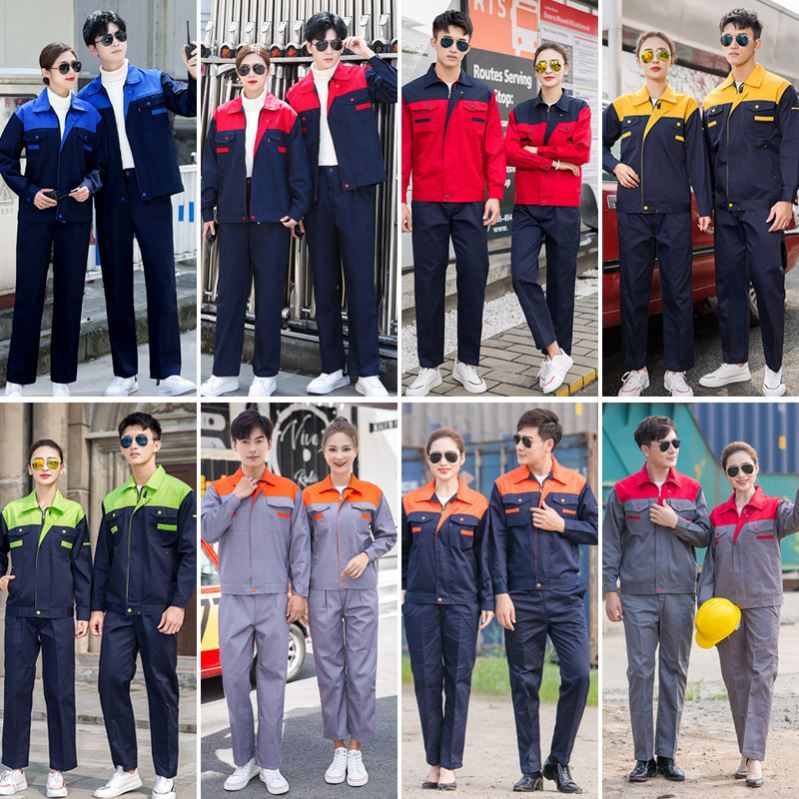 Spring Autumn Work Suit Work Suit Suit for men and women blouses workers Steam workshop Long sleeves Autumn Winter Long Sleeve Labor clothing Customized