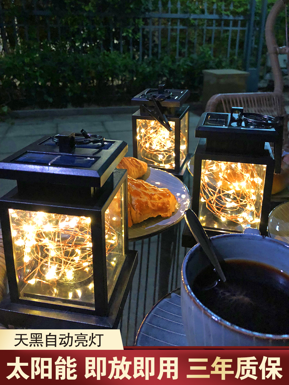 Solar candle light LED Decorative Light Waterproof Outdoor Yard Villa Garden Light Balcony Garden Landscape Hanging light