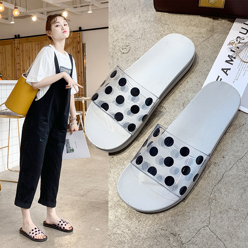 Slippers Women Summer Outwear Bathroom Bath Anti-Slip Home Home Flat Bottom Indoor Cartoon Net Red Lined Sandals