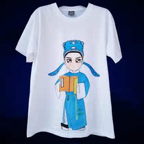 Fang Ji hand-painted T-shirt Yue Opera Cartoon Q Edition Xiaosheng Jade Dragonfly Shen Guisheng Cotton