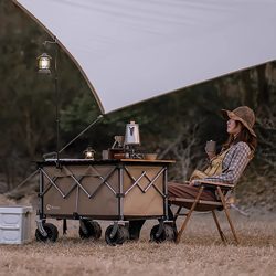 Bavay/Beihuan Camping Cart Plus Outdoor Pull Cart Camping Folding Trolley Picnic Fishing Extra-Large Camp Cart