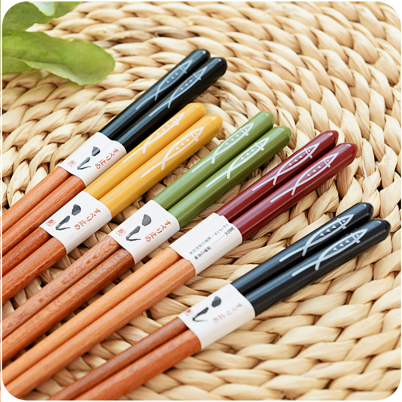 Japan-style bamboo chopsticks anti-slip pointed extremely fine home upscale bamboo One person One chopstick special without lacquer No wax Family chopsticks