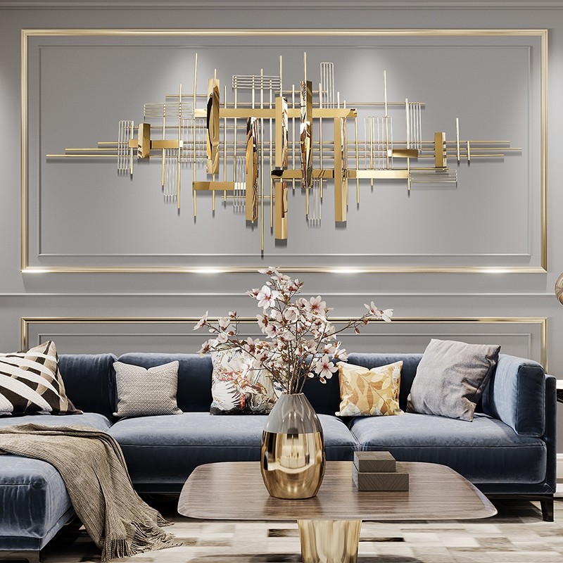 Nordic light luxury wrought iron home living room wall decoration background wall creative bedroom metal decorative art pendant