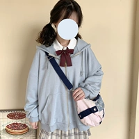 Японский весенний длинный кардиган с молнией для отдыха, толстовка с капюшоном, свободный крой