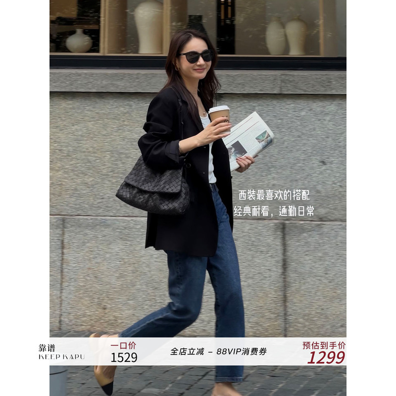 Reliable Keep Kapu Black Label Ig Blogger Suit 200g+ Wool Silk High-End Commuting Suit Jacket Reliable Keep Kapu Black Label Ig Blogger Suit 200g+ Wool Silk High-End Commuting Suit Jacket