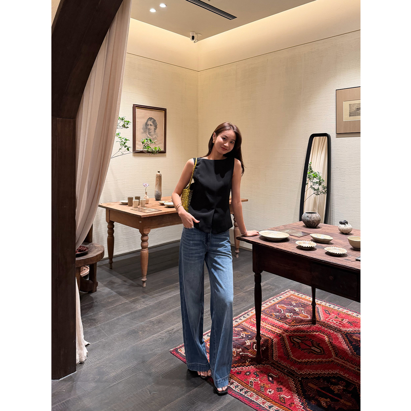 Reliable Keep Kapu, the Ultimate Pants, High-Waisted Pure Cotton Wide-Leg Jeans for All Seasons, Simple Slimming Casual Pants