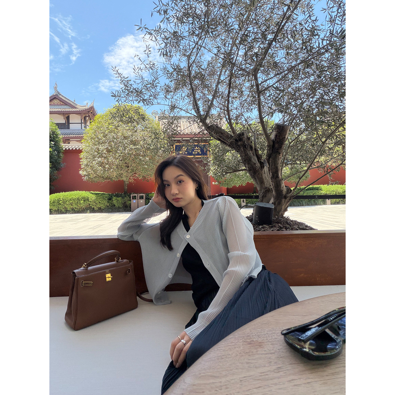 Reliable Keep Kapu Iceland Light and Breezy Simple and Relaxed Round-Neck Hollow-Out Knit Cardigan Air-Conditioning Sun Protection Shirt for Women Reliable Keep Kapu Iceland Light and Breezy Simple and Relaxed Round-Neck Hollow-Out Knit Cardigan Air-Conditioning Sun Protection Shirt for Women