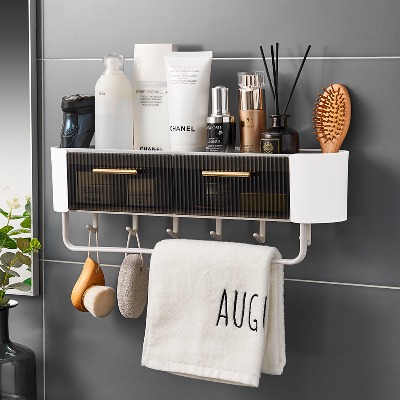 Makeup Room Shelve Wall-mounted Bathroom Toilet Free to punch bathroom Bathroom Wash Terrace Daily Large Full Towel Contained