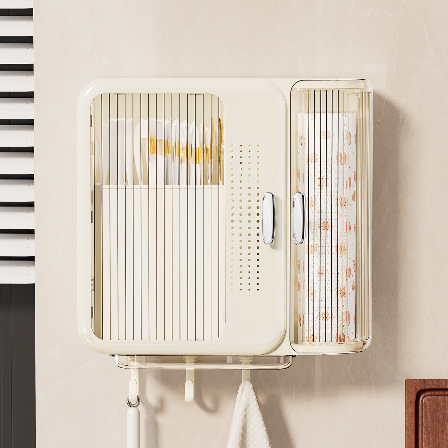 High-end new chopstick storage box kitchen wall-mounted household chopstick tube quick spoon storage rack chopstick basket chopstick cage