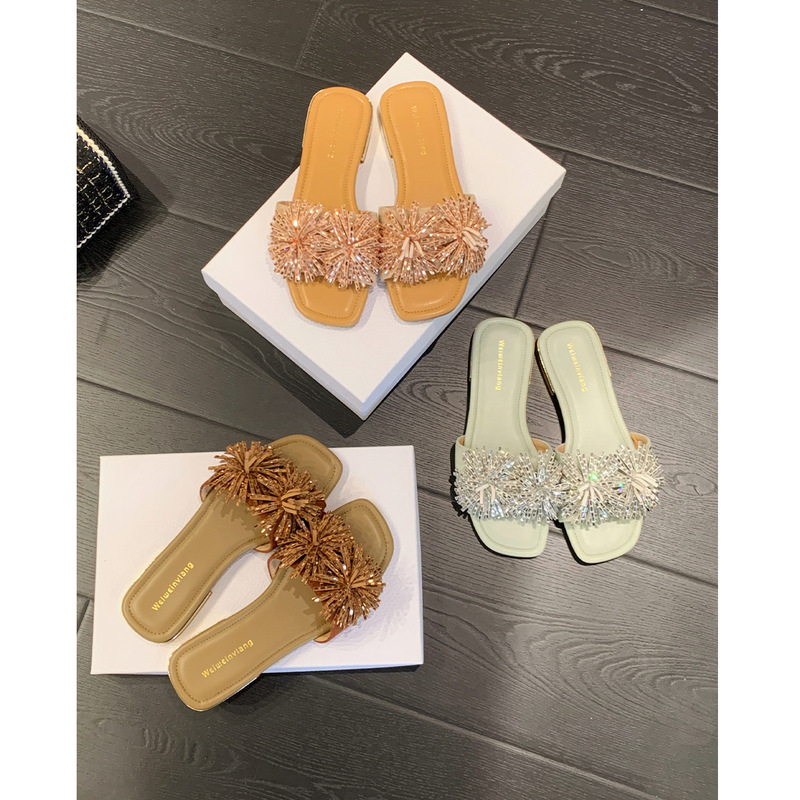 Fireworks Rhinestone Flat Sandals 2026 New Versatile Flat Slippers for Women Summer Outdoor Wear Vacation Stunning Sandals for Women Fireworks Rhinestone Flat Sandals 2026 New Versatile Flat Slippers for Women Summer Outdoor Wear Vacation Stunning Sandals for Women