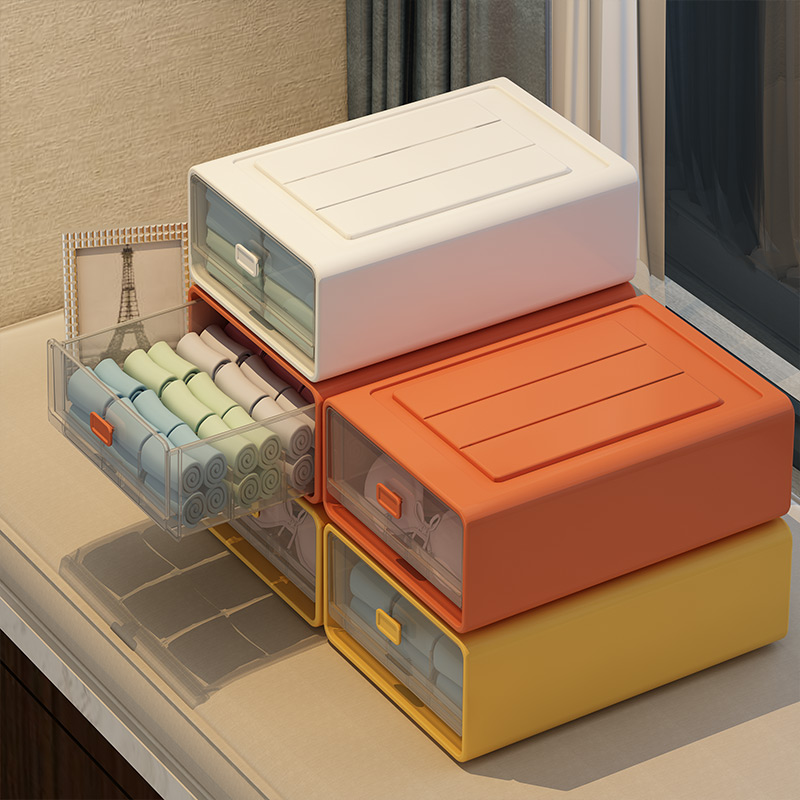 Underwear storage box panties socks drawer type compartment three-in-one home storage artifact separation finishing storage grid