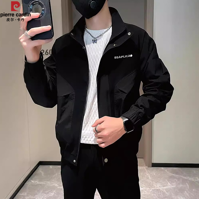 Pierre Cardin Genuine Handsome Workwear Jacket 2026 Autumn New Trendy Embroidered Jacket Men's Casual Top