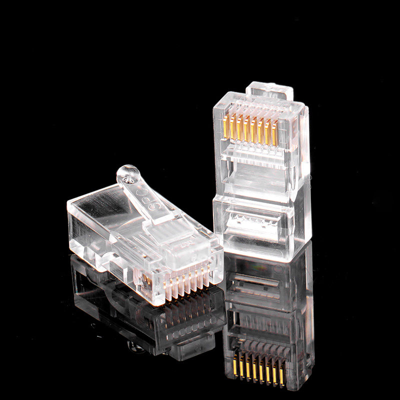 Net Route Crystal Head Pure Copper Computer Network Route Joint Super Five Class 8 Core Gold Plated rj45 Connection Head (Loose Sell)