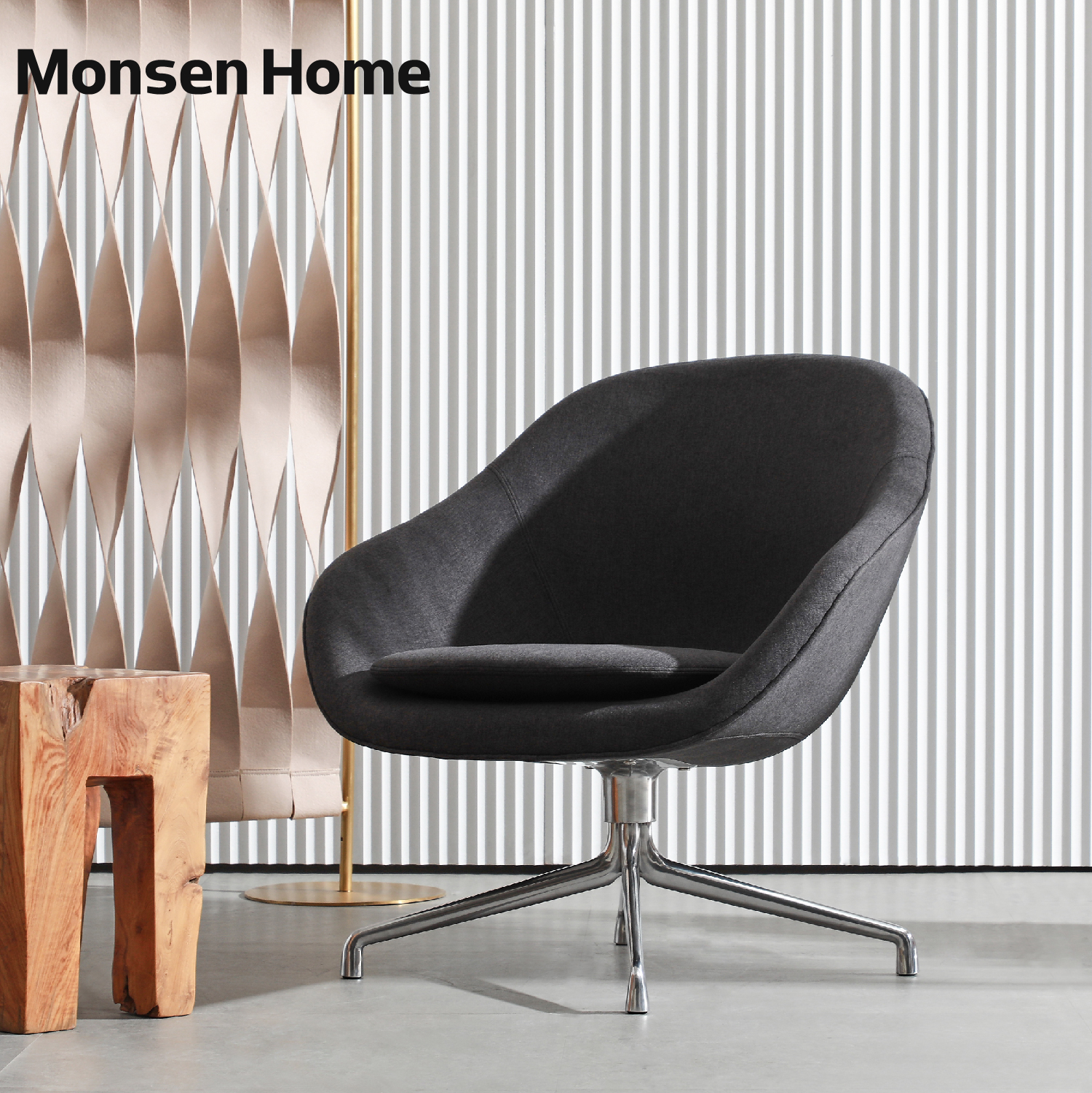 MonsenHome single swivel leisure chair modern minimalist light luxury negotiation living room study furniture creative sofa