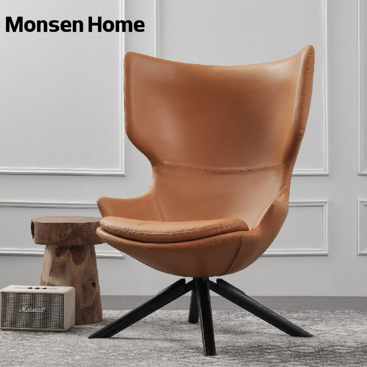 MonsenHome Mu Shengjia creative designer leisure egg chair snail chair home light luxury minimalist leather chair