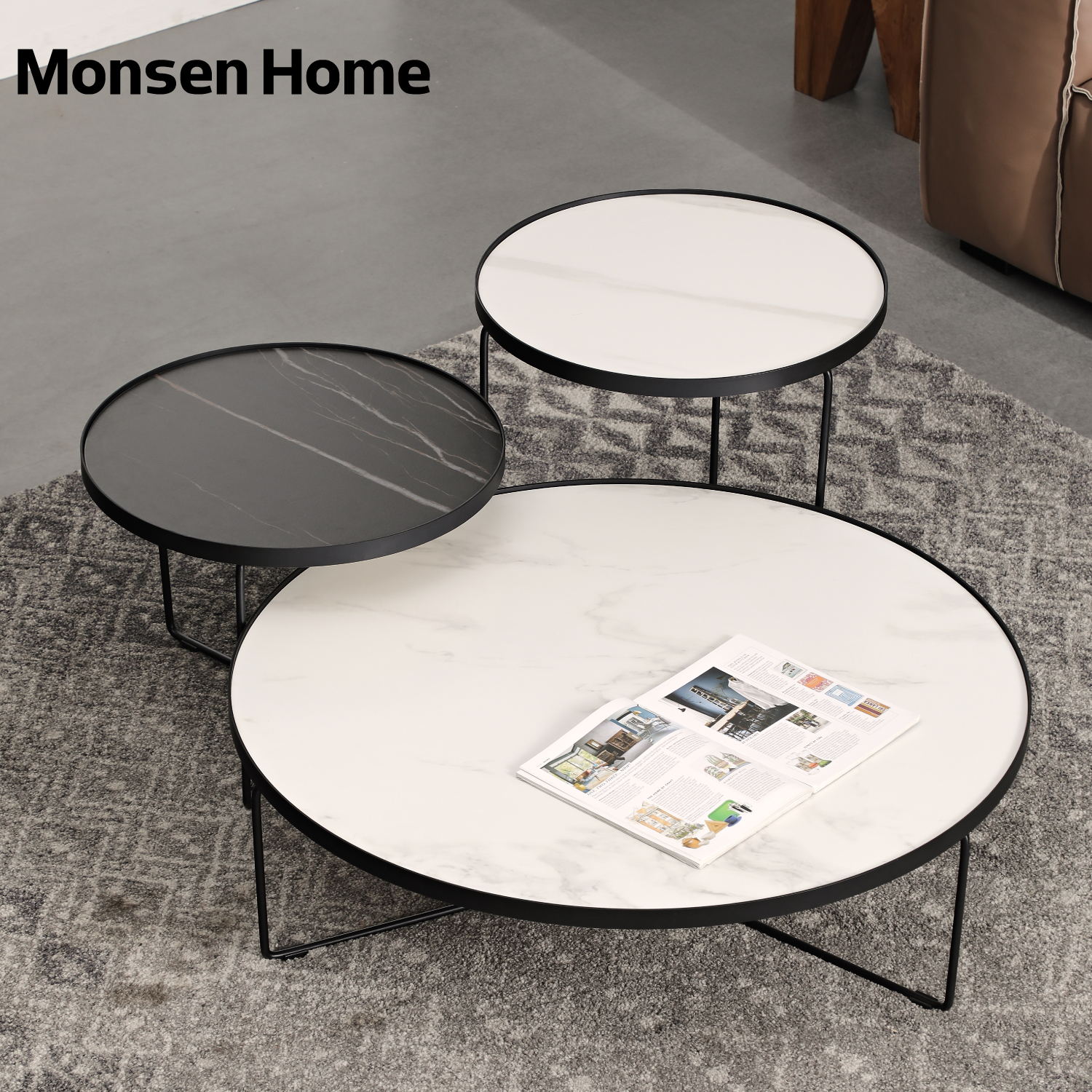 MonsenHome Rock Combination Tea Several Nordic Minimal Living Room Household Small Household Set Light Luxury Modern Size