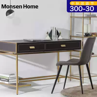 Musheng desk drawer Net red ins Nordic simple modern leather solid wood desk bedroom makeup table home