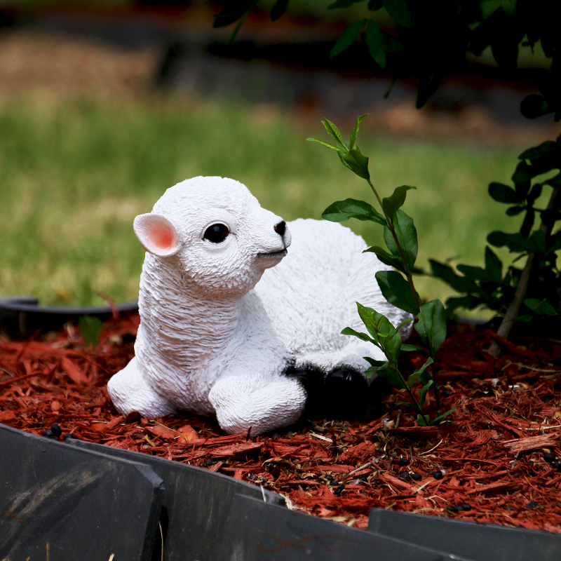 Outdoor Garden Decoration Courtyard Emulation Animal Cute Little Sheep Pendulum park Horticultural Resin Fields Garden Wind Sculptures