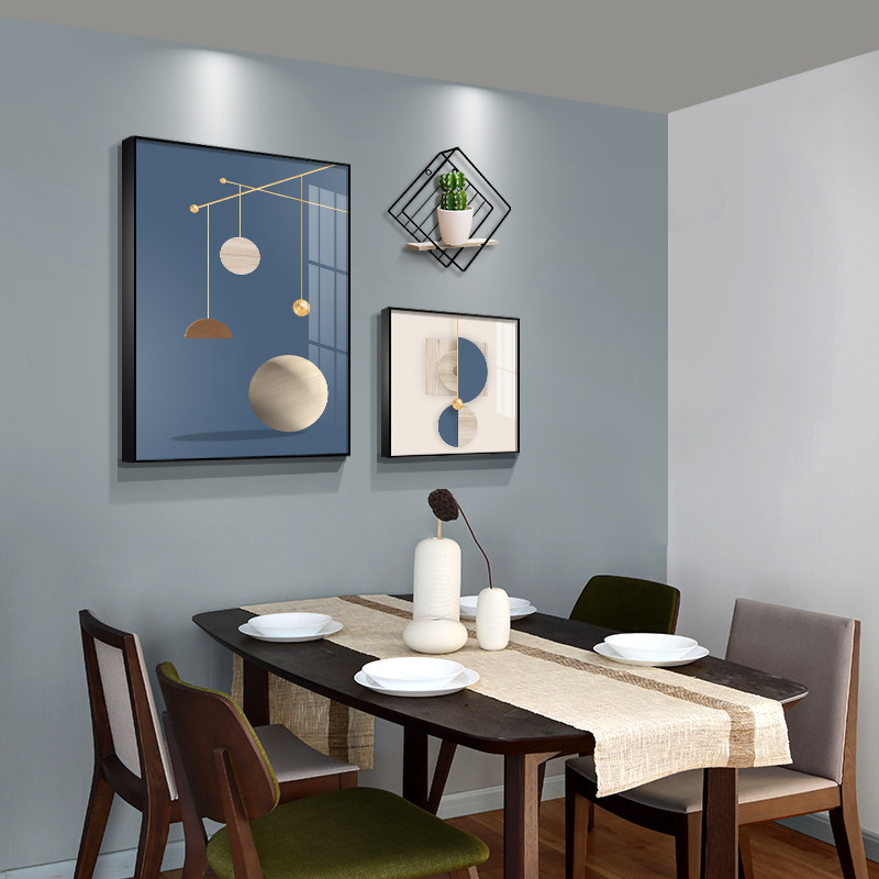 Dining room decoration painting modern minimalist Morandi dining room hanging painting light luxury geometric creative dining room wall decoration frescoes